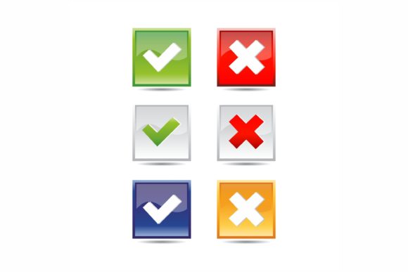 Check Marks Website Buttons: Vector EPS for Designers