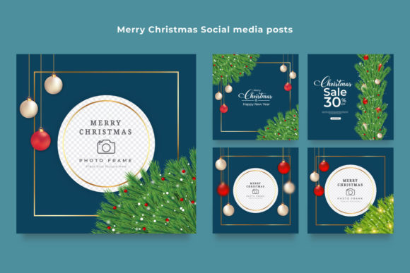Christmas Social Media Post Illustration: A Creative Resource for Digital Design