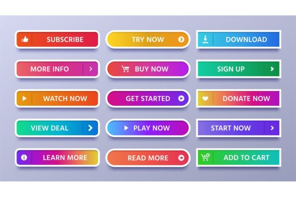 Colorful Gradient Web Buttons