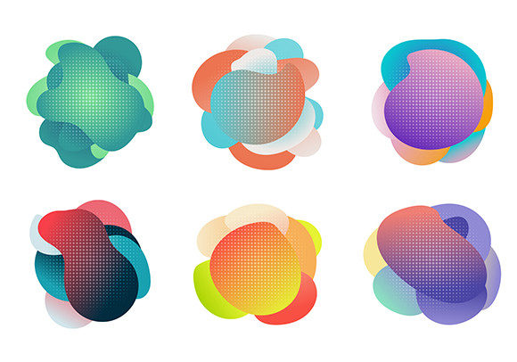 Elevate Your Brand Identity with a Badges Set Fluid Liquid Gradient Element