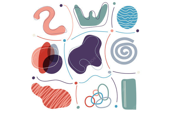 Elevating Design Projects with Abstract Hand Drawn Organic Shapes