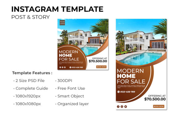 Elevating Your Brand with a Professional Real Estate Instagram Post and Story Template