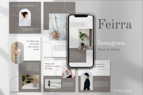 FIERRA Instagram Stories: 12 Modern PSD Templates