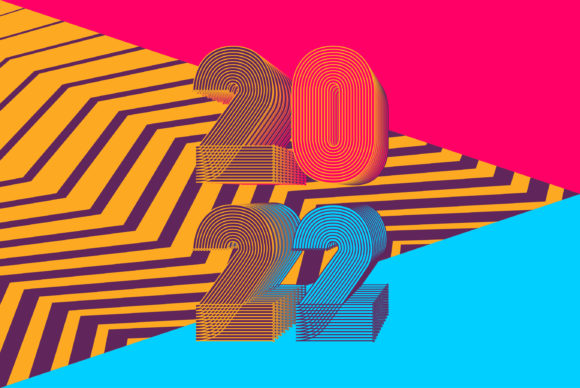Integrating the 2022 Happy New Year Colorful Neon Zigzag Aesthetic into Professional Design Workflows