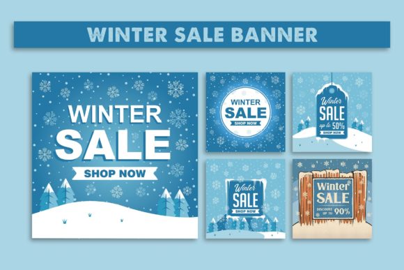 Maximizing Your Winter Campaigns with 5 Vector Images of Winter Sale Banner Designs