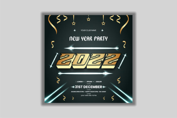 New Year Party Event Stylish Banner: Elevate Your Celebration with Style and Glamour