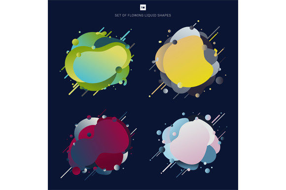 Unlocking Modern Design with Set Liquid Shape Elements Gradient Color